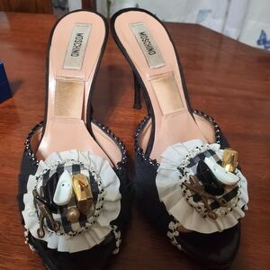 Moschino Black Embellished Women's Heels